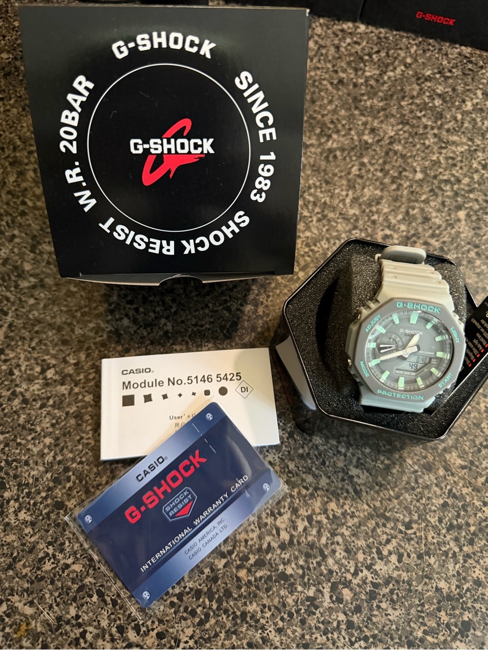 G-Shock Resin Watch in Mint Green and Black Accents